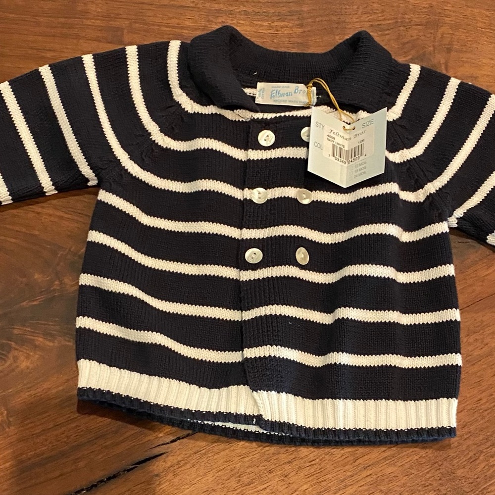 Feltman Brothers 12m navy stripe cardigan